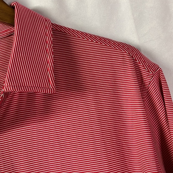 🛍 6 for $35 • Chase 54 Red & White Striped Golf Polo Shirt - Picture 5 of 16